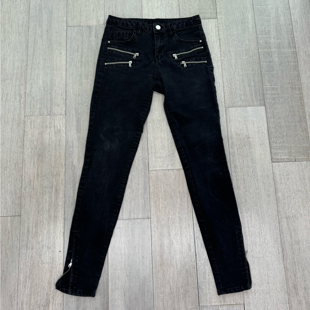 Zara Basic Black Washed Pants